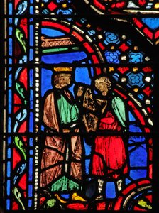 Window w14 David spiller på harpe for Saul I Sam XVI 23 af French School