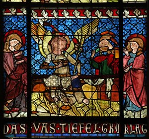Vindue w14, der viser de hellige kvinder ved graven af French School