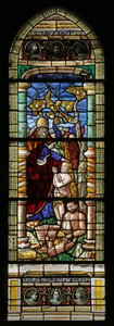 Vindue w15, der viser Evas skabelse (moderne) af French School