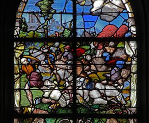 Vindue w18, der afbilder St Paul the Conversion af French School