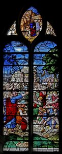 Vindue w1 viser Manna fra himlen af French School