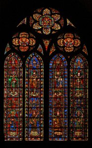 Fenster w201 mit Heiligen Päpsten und Diakonen von French School