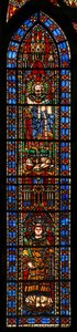 Vindue w201, der forestiller St. Lawrence og Sixtus af French School