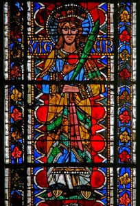 Vindue w202 forestillende St. Catherine af French School