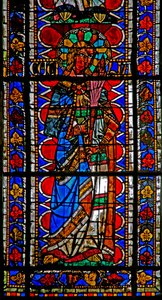 Vindue w202 forestillende Sankt Cecilia af French School