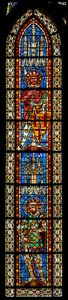 Vindue w203 viser St. Exupery og St. Demetrius af French School