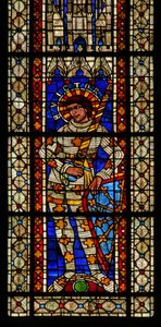 Vindue w203 forestillende St Victor af French School