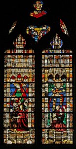 Vindue w204 forestillende St. Genevieve af French School