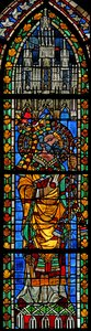 Vindue w205 forestillende St. Abrogastius af French School