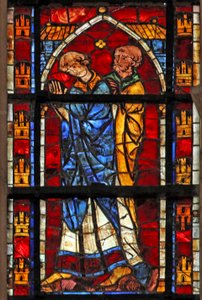 Vindue w205 med to figurer af French School