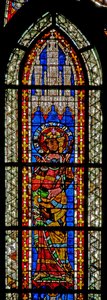 Vindue w208 forestillende St. Christine af French School