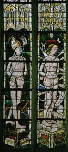Vindue w20, der viser St. Blaise og St. Sebastian af French School