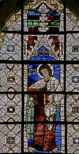 Vindue w227, der forestiller den hellige Judas Iskariot (en sjælden skildring af Judas som en helgen) af French School