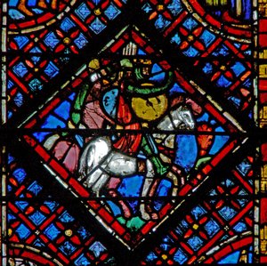 Window w2 Faraos hær forfølger israelitterne Ex XIV 8 af French School