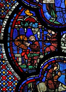 Vindue w48, der forestiller donorerne - rustningerne af French School