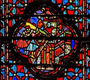 Window w4 Joshua fanger Hazor Josh XI 10-11 af French School