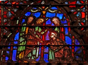 Vindue w4 Moses betegner Joshua Deut XXIV 9 af French School