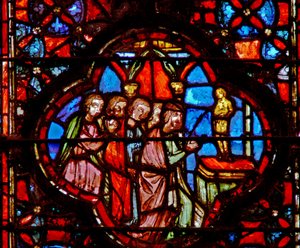 Vindue w4 afgudsdyrkelsen af jøderne Deut XII og XIII af French School