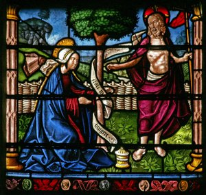 Vindue w6, der viser en opstandelsesscene: Noli Me Tangere af French School
