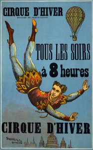 Vintercirkus hver aften kl. 8: Reklameplakat lavet af Stafford Co og Nottingham til et Cirque-show i Cirque d