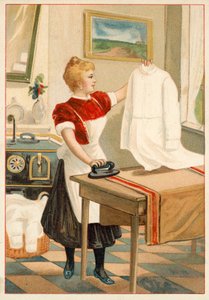 Kvindestrygning (chromolitho) af French School