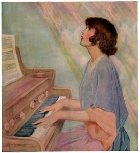 Kvinde spiller orgel af French School