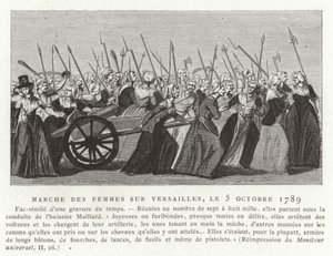 Kvinders march mod Versailles, den franske revolution, 5. oktober 1789 af French School