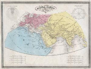 Verdenskendt af de gamle - Plade udtrukket fra "Universal Atlas of Ancient and Modern Geography for the Use of Residential Schools" af Vuillemin - ca. 1845 af French School