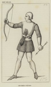XIII Siecle, Archer-Pieton (gravering) af French School