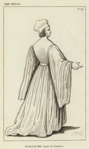 XIII Century, Guillaume, greve af Toulouse (gravering) af French School