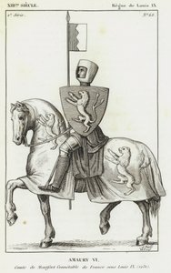 XIII århundrede, regeringstid af Ludvig IX, Amaury VI, greve af Montfort Constable af Frankrig under Ludvig IX af French School