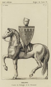 XIII århundrede, regeringstid af Ludvig IX, Philippe, greve af Bologna og Clermont (gravering) af French School