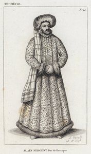 XII Century, Alain Fergent, hertug af Bretagne (gravering) af French School