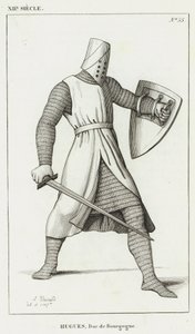 XII Century, Hugh, hertug af Bourgogne (gravering) af French School