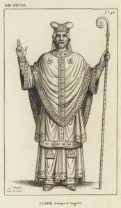 XII Century, Ulger, Biskop af Angers (gravering) af French School