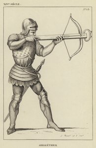 XIV Century, Crossbowman (gravering) af French School