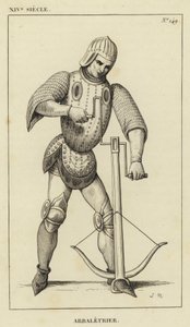 XIV Century, Crossbowman (gravering) af French School