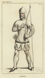 XIV Siecle, Archer (farvet gravering) af French School