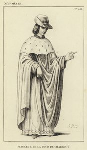 XIV Century, Lord of the Court of Charles V (gravering) af French School