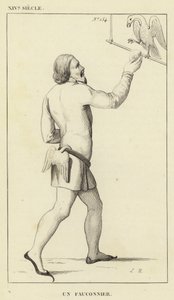 XIV Century, A Falconer (gravering) af French School