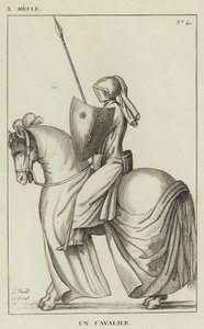 X Century, A Horseman (gravering) af French School