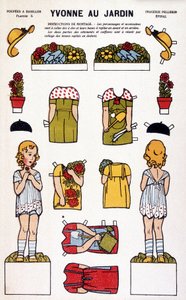 Yvonne i haven: decoupage. 19. århundrede. af French School