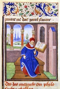Zaqaquin, fra Histoire des Philosophes, slutningen af det 15. århundrede (vellum) af French School