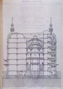 stormagasin le Printemps i Paris: tværsnitsarkitektur. af French School