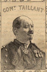Portræt af den franske øverstbefalende Pierre Taillant - 1870-71 (kobberstik) af French School