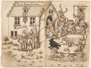 "Vend ikke tilbage, når du ankommer til slutningen" [fol. 26 verso / 27 recto] af French early 16th Century