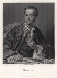 Portræt af forfatteren, essayisten og filosoffen Denis Diderot 1713-1784, midten af det 18. århundrede af French master.