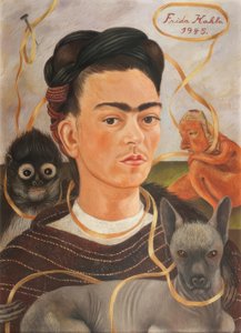 Autorretrato med changuito af Frida Kahlo