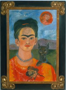 Selvportræt med portrættet af Diego på mit bryst. af Frida Kahlo