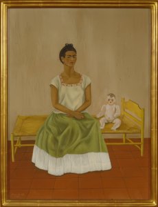 Selvportræt med seng af Frida Kahlo